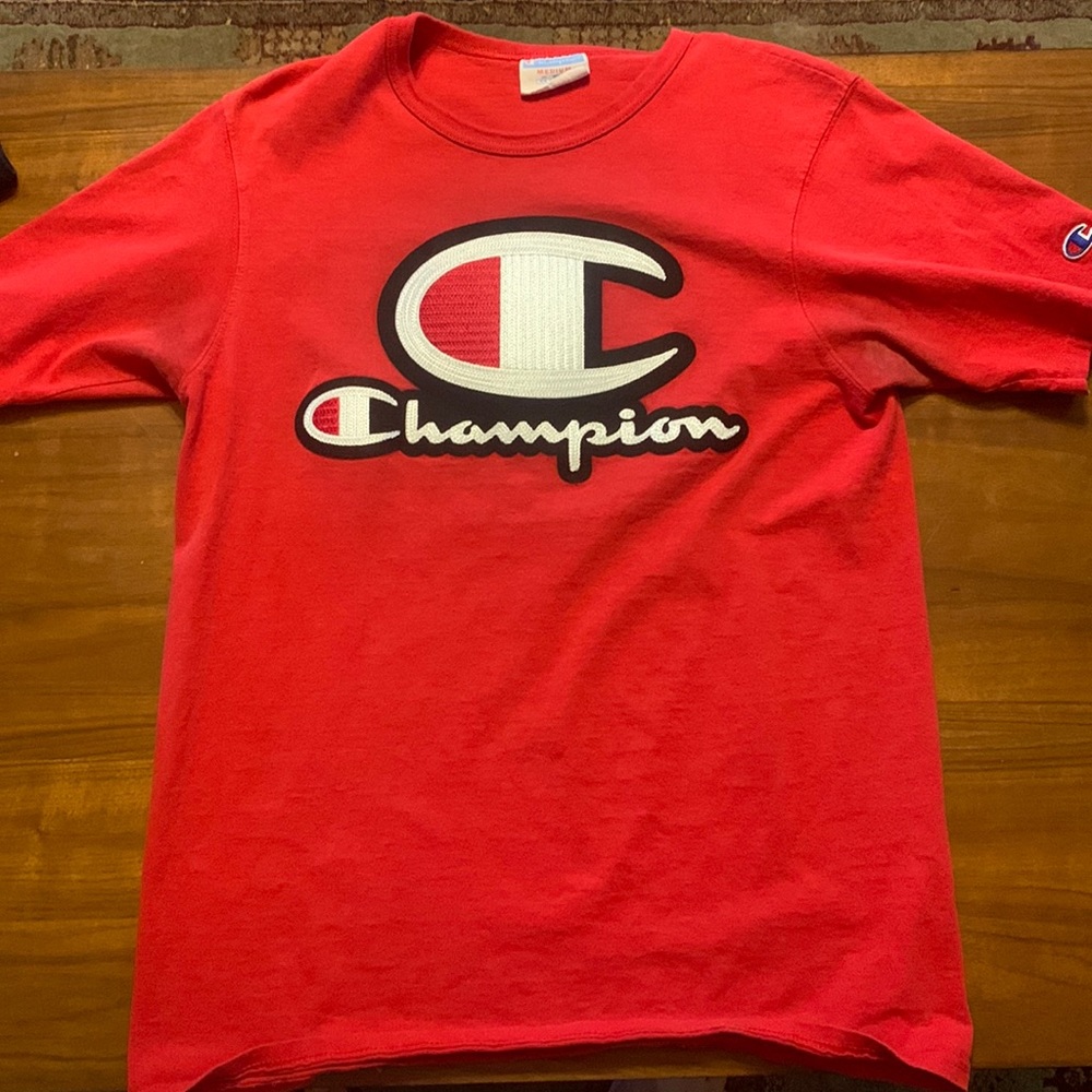 Champion shirt size medium red